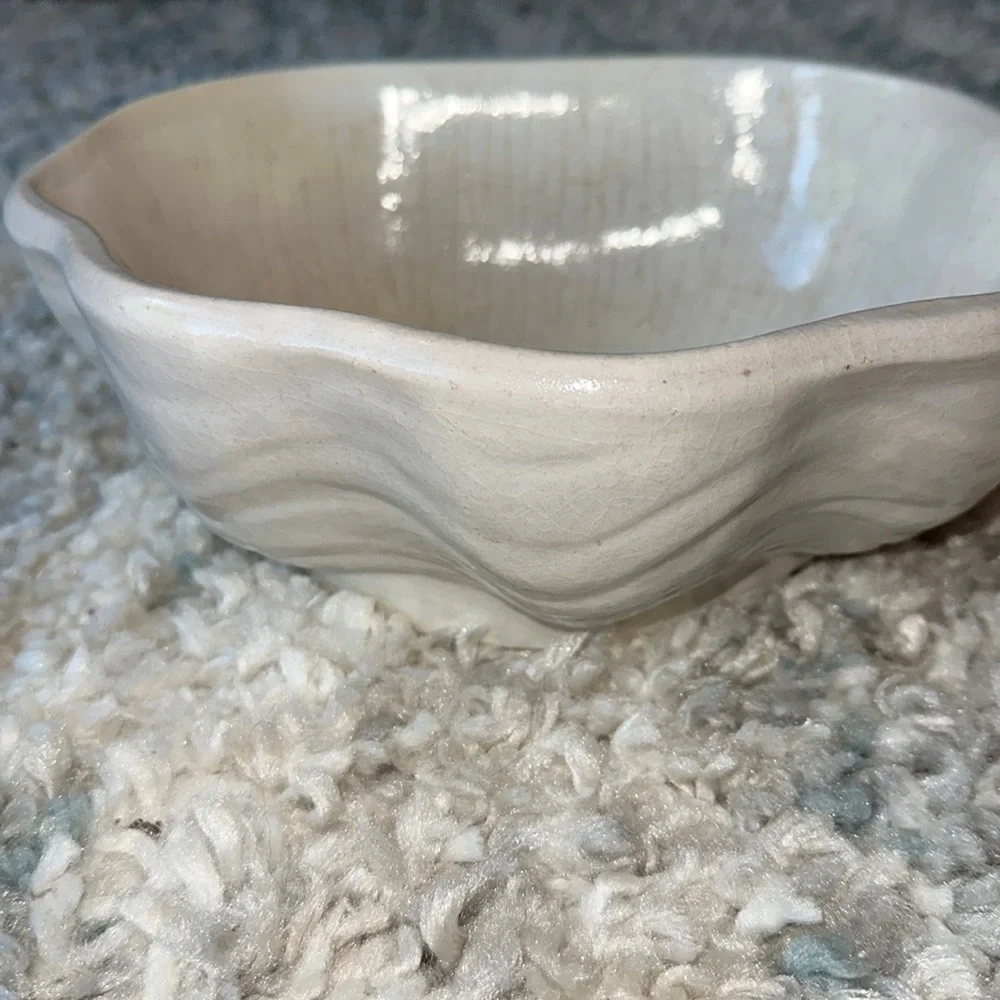 Large Ceramic Seashell Bowl